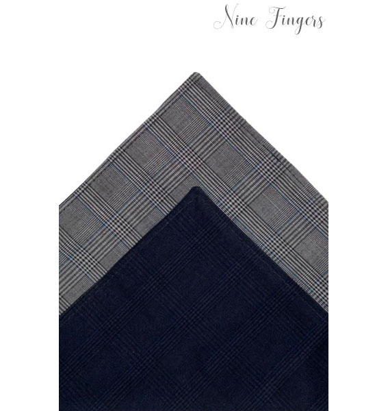 Einstecktuch Karos Blue-Grey