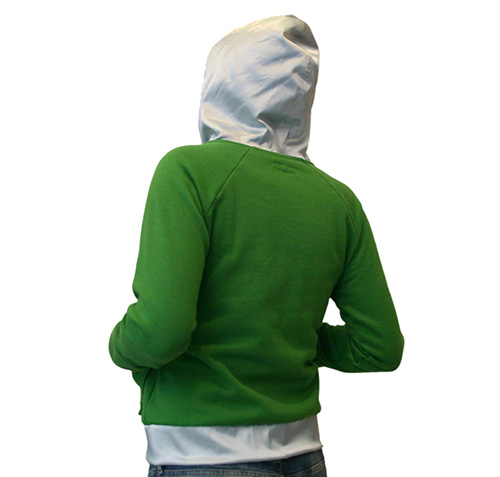 Kapuzenjacke Blau-Grün-Silber