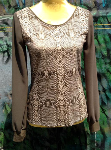 Longsleeve Schlange-Chiffon