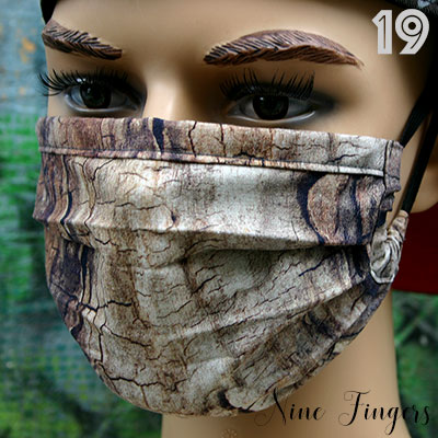 19 Faltenmaske Baumborke Öko-Tex Baumwolle Innenseite Weiß 8 € ohne, 9 € mit Nasenbügel