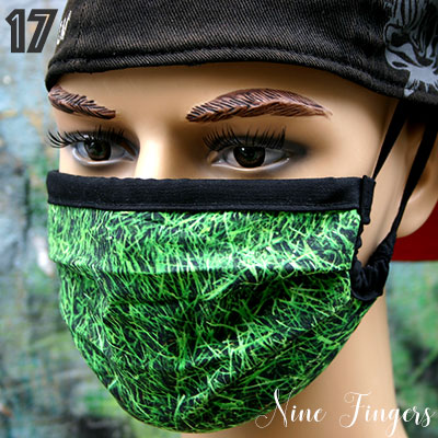 17 Faltenmaske Rasen schwarzer Rand Öko-Tex Baumwolle Innenseite Weiß 8 € ohne, 9 € mit Nasenbügel