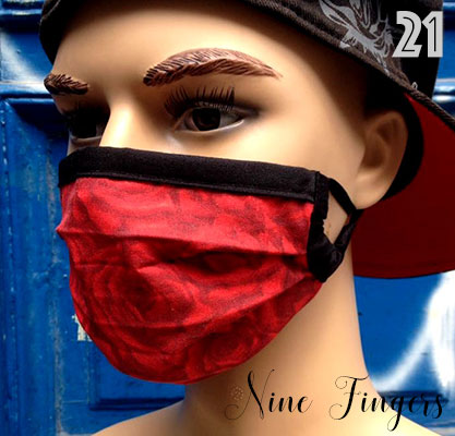 21 Faltenmaske Rose Rahmen Schwarz Innenseite Öko-Tex Baumwolle Weiß 9 € ohne, 10 € mit Nasenbügel